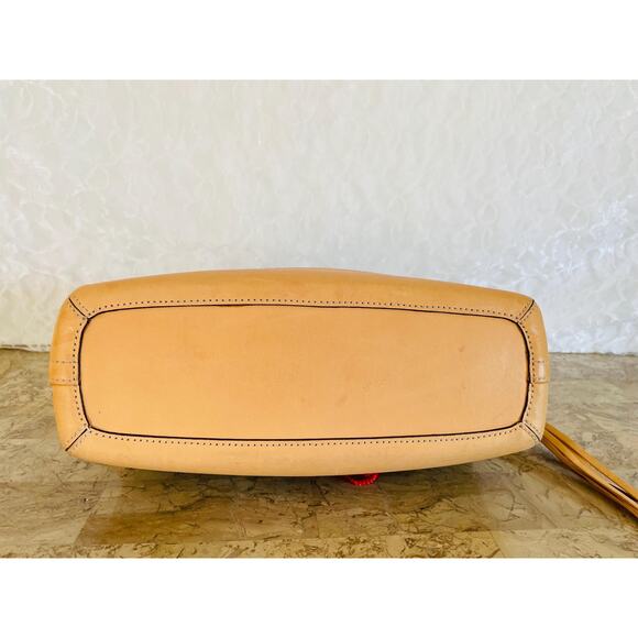 Vtg COACH signature canvas tan fabric convertible shoulder bag 9363 Y2K - Picture 7 of 10